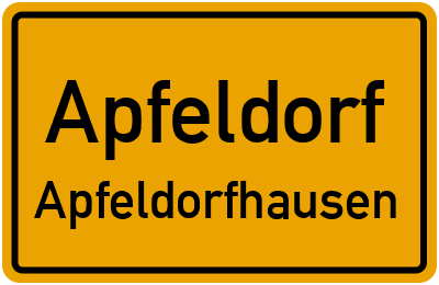 Ortsschild Apfeldorf Apfeldorfhausen