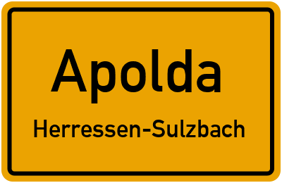 Straßenverzeichnis Apolda Herressen-Sulzbach