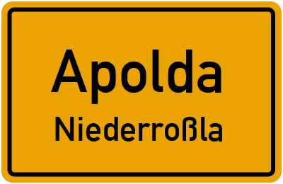 Straßenverzeichnis Apolda Niederroßla