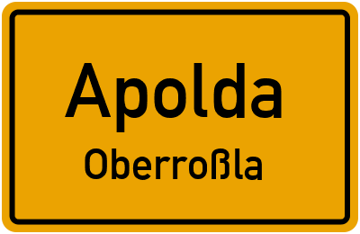 Straßenverzeichnis Apolda Oberroßla