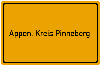 Ortsschild von Gemeinde Appen, Kreis Pinneberg in Schleswig-Holstein