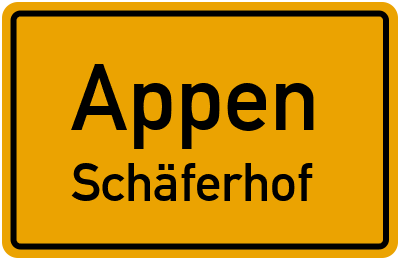 Ortsschild Appen Schäferhof