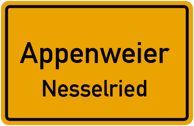 Ortsschild Appenweier Nesselried