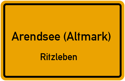 Ortsschild Arendsee (Altmark) Ritzleben