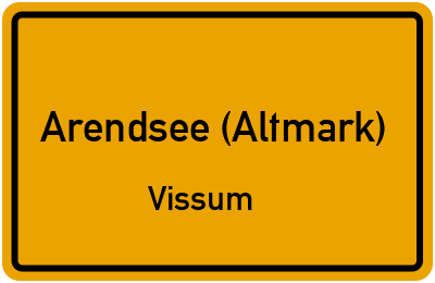 Ortsschild Arendsee (Altmark) Vissum