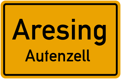 Ortsschild Aresing Autenzell