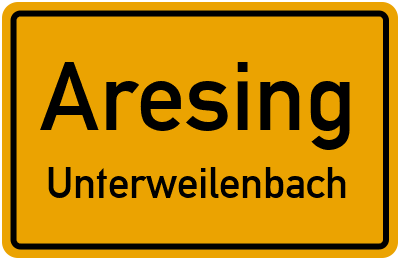 Ortsschild Aresing Unterweilenbach