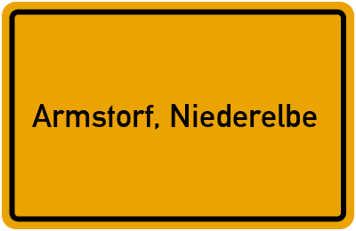 Ortsschild von Gemeinde Armstorf, Niederelbe in Niedersachsen