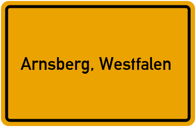 Ortsschild von Stadt Arnsberg, Westfalen in Nordrhein-Westfalen