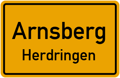 Ortsschild Arnsberg Herdringen