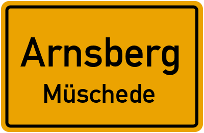 Ortsschild Arnsberg Müschede