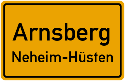 Ortsschild Arnsberg Neheim-Hüsten