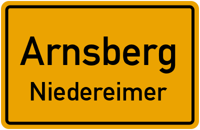 Ortsschild Arnsberg Niedereimer