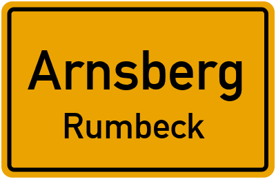Ortsschild Arnsberg Rumbeck