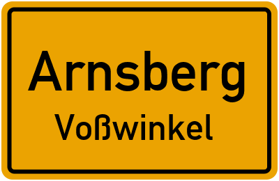 Ortsschild Arnsberg Voßwinkel