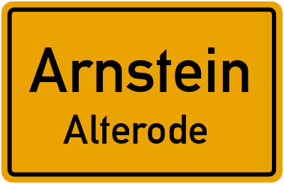 Ortsschild Arnstein Alterode