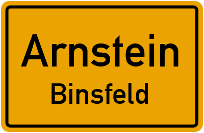 Ortsschild Arnstein Binsfeld