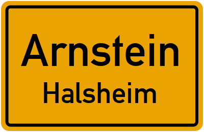 Ortsschild Arnstein Halsheim
