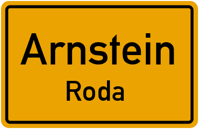 Ortsschild Arnstein Roda