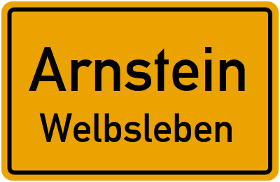 Ortsschild Arnstein Welbsleben