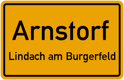 Ortsschild Arnstorf Lindach am Burgerfeld