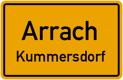 Ortsschild Arrach Kummersdorf