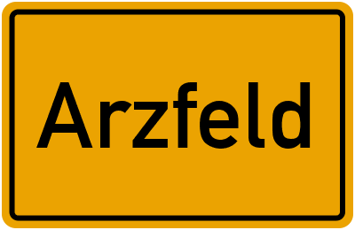 Ortsschild von Gemeinde Arzfeld in Rheinland-Pfalz