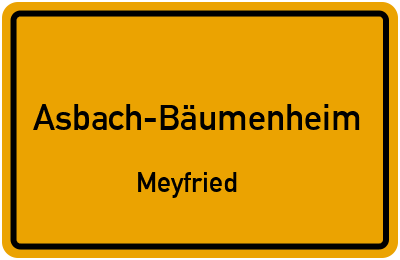 Straßenverzeichnis Asbach-Bäumenheim Meyfried