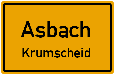 Straßenverzeichnis Asbach Krumscheid