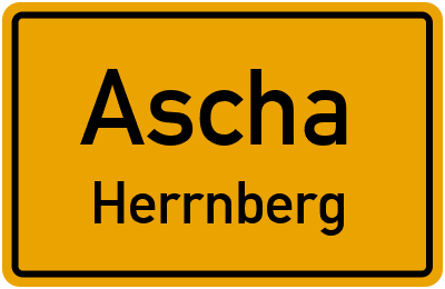 Ortsschild Ascha Herrnberg