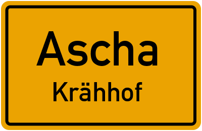 Ortsschild Ascha Krähhof