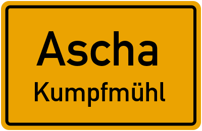 Ortsschild Ascha Kumpfmühl