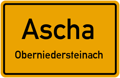 Ortsschild Ascha Oberniedersteinach