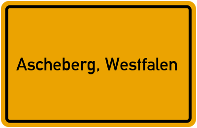 Ortsschild von Gemeinde Ascheberg, Westfalen in Nordrhein-Westfalen