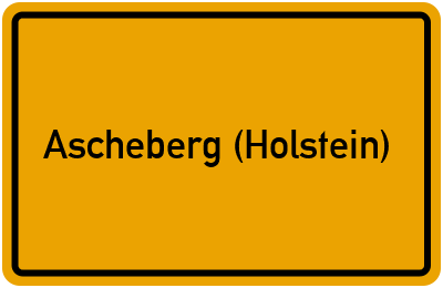 Ortsschild von Gemeinde Ascheberg (Holstein) in Schleswig-Holstein