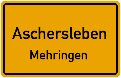 Straßenverzeichnis Aschersleben Mehringen