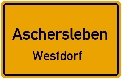Straßenverzeichnis Aschersleben Westdorf