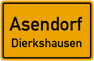 Straßenverzeichnis Asendorf Dierkshausen