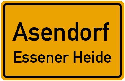 Ortsschild Asendorf Essener Heide