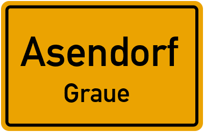 Ortsschild Asendorf Graue