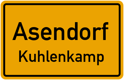 Ortsschild Asendorf Kuhlenkamp