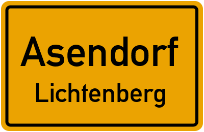 Ortsschild Asendorf Lichtenberg