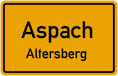 Straßenverzeichnis Aspach Altersberg