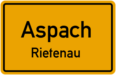 Ortsschild Aspach Rietenau