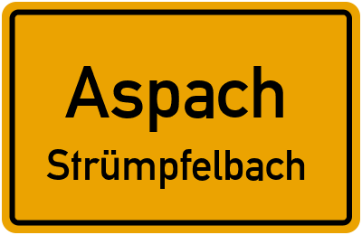 Straßenverzeichnis Aspach Strümpfelbach