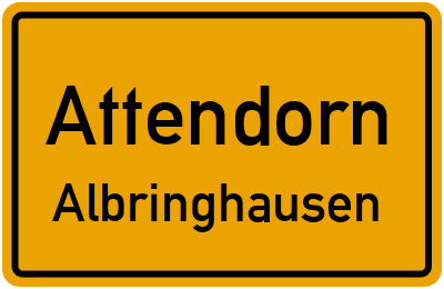 Ortsschild Attendorn Albringhausen