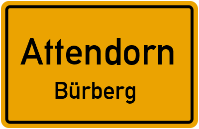 Ortsschild Attendorn Bürberg