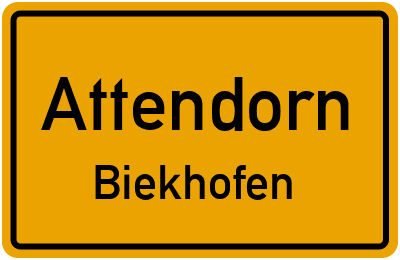 Ortsschild Attendorn Biekhofen