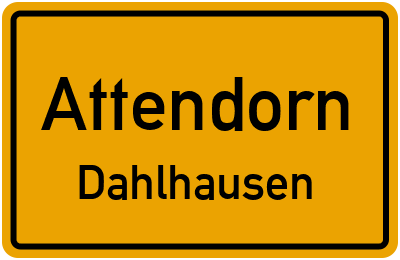 Ortsschild Attendorn Dahlhausen