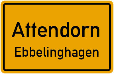 Ortsschild Attendorn Ebbelinghagen